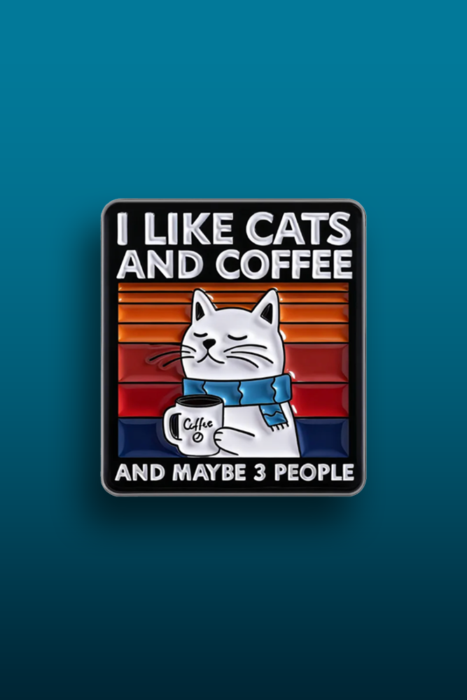 Enamel Pin - Coffee & Cats